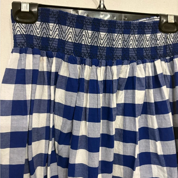 Zara Blue and White Gingham Midi Skirt - Picture 3 of 4